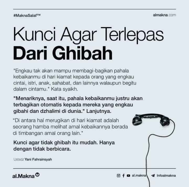 tuantulis81's tweet photo. “Kunci agar tidak ghibah itu mudah. Hanya dengan tidak berbicara.” 

Ketika manusia mengfitnah dan menghibah, diam dan jaga lisan mu.. kerana kau orang yang sangat beruntung di akhirat kelak. https://t.co/5syp5YWll3