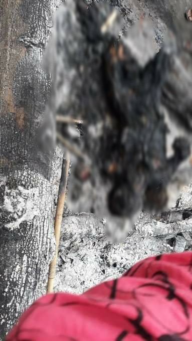 KimDaYeol3's tweet photo. #March30Coup: Burnt body found in Ward 56, South Dagon, Yangon — 7:20am

A youth was burned to death by Terrorists (#Myanmar security forces) last night. 

#WhatsHappeningInMyanmar #Mar30Coup https://t.co/1BikaVfC1C