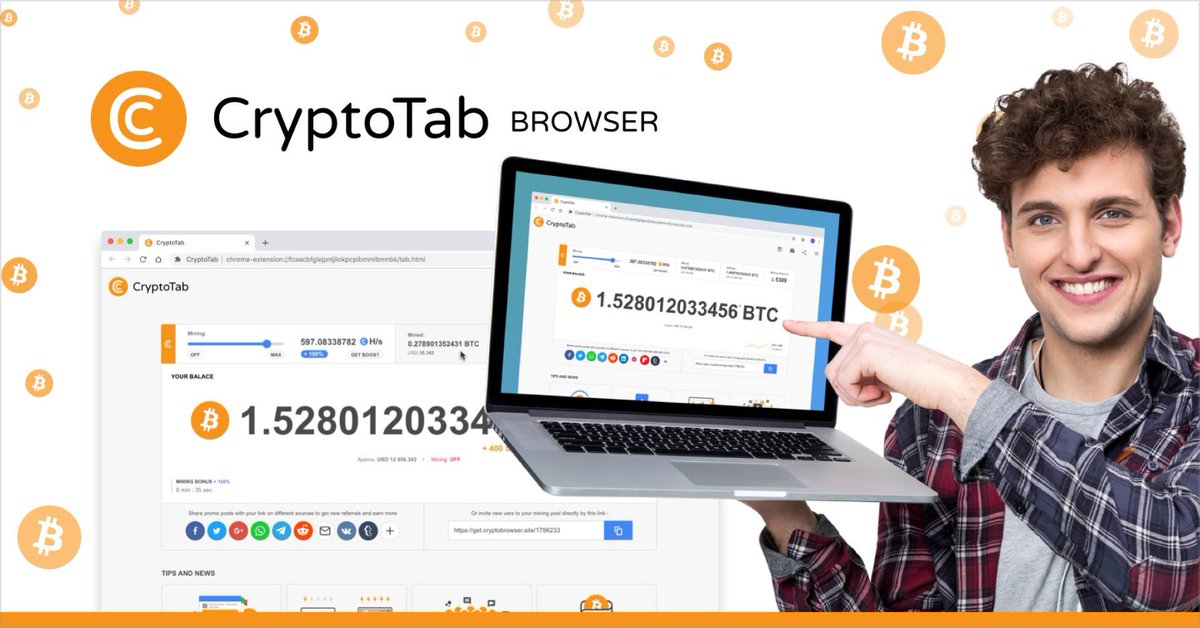 emaratee380's tweet photo. Install CryptoTab browser and get real Bitcoins for using it. Your earnings will keep growing as long as you're watching YouTube, reading news and using your social network accounts daily. https://t.co/c2tMrHCvxZ #cryptotab https://t.co/TmRoDp8cSW
