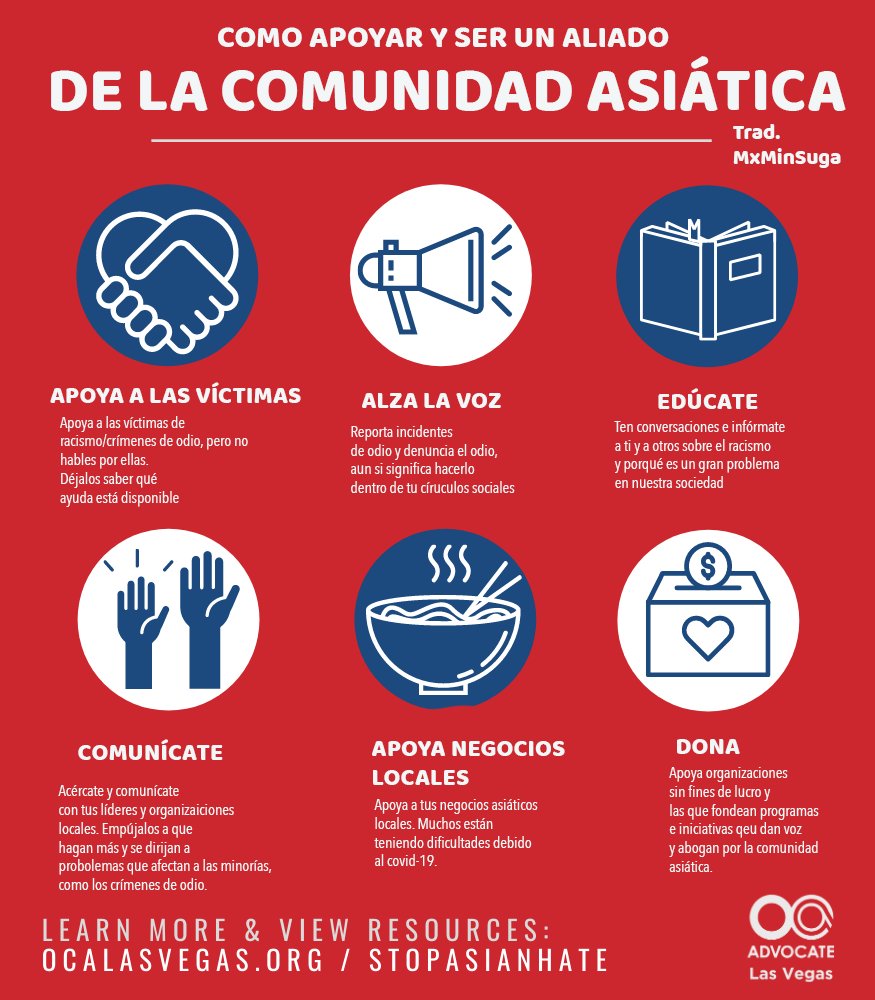MxMinSuga's tweet photo. Todos podemos ser parte de la solución.
Aquí seis formas de apoyar y ser un aliado de la comunidad asiática.

más info: https://t.co/v0cG47YNu7

#StopAsianHate https://t.co/nQ7NqjmBkX