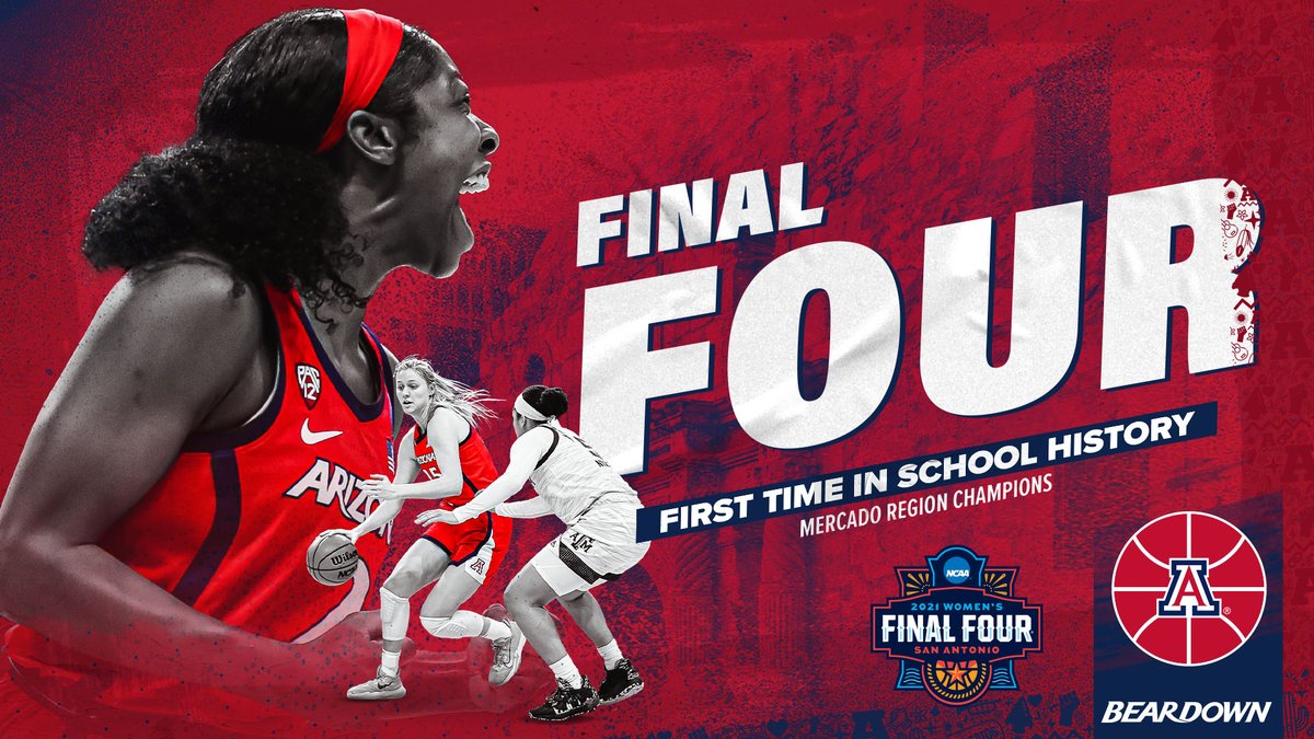 AZATHLETICS's tweet photo. INCREDIBLE PERFORMANCE FROM THE WILDCATS!

⏩Congratulations @ArizonaWBB ❗️❗️❗️❗️

We are SO proud of you and behind you 💯 from Tucson! #BearDown

#MadeForIt | #FinalFour https://t.co/p5Q1LQtunR