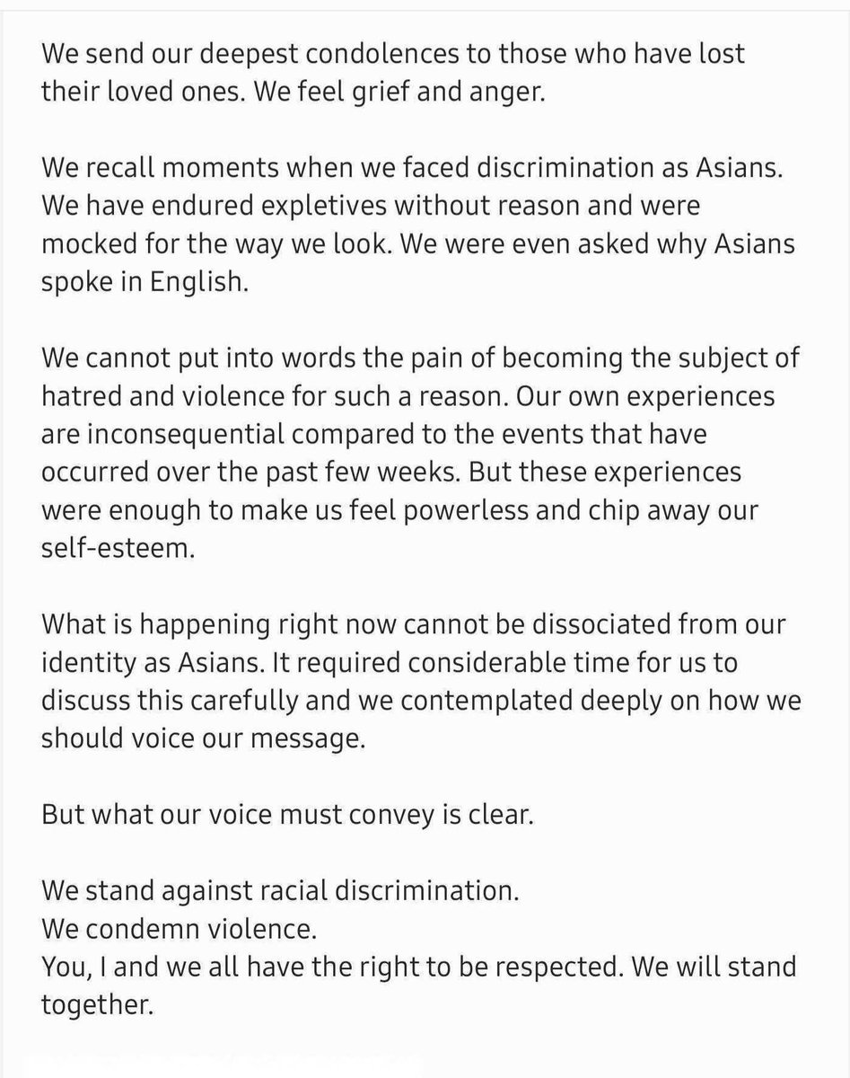 arsxn613's tweet photo. We all are Humans! Let's live with Harmony and peace. 
What did Asians do? "WE ARE ONE"👑🌐✨
Not only asian every person in the world are Humans..please show some humanity to the society. @BTS_twt
Tweeted.
#StopAsianHate 
#StopAAIPHate https://t.co/gRifpgVScw
