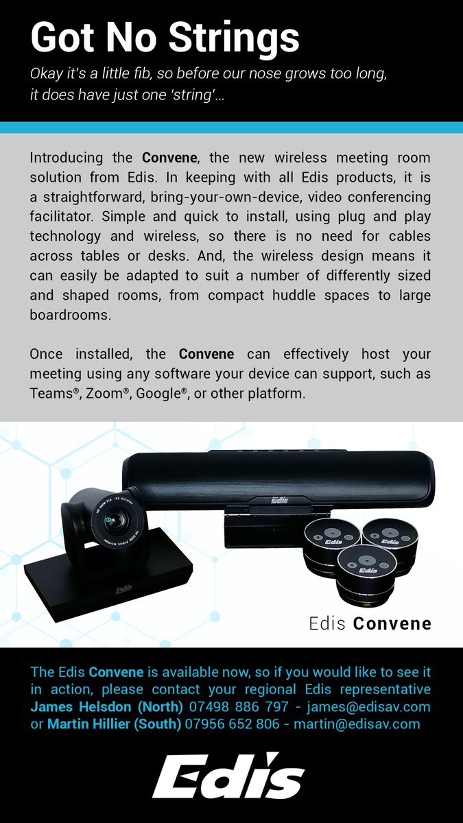 EdisAudioVisual's tweet photo. Edis Audio Visual have a new range of meeting room solutions which can be purchased through Northamber Plc.
Call sales on 0208 296 7399 https://t.co/GYg0MGwnjv