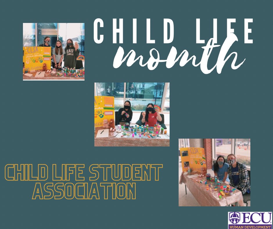 To celebrate national #childlifemonth a few of our amazing Child Life students set up a booth to educate their peers in child life services and give fellow pirates a chance to play! #childlife #ecuhdfs #hdfs #clsa