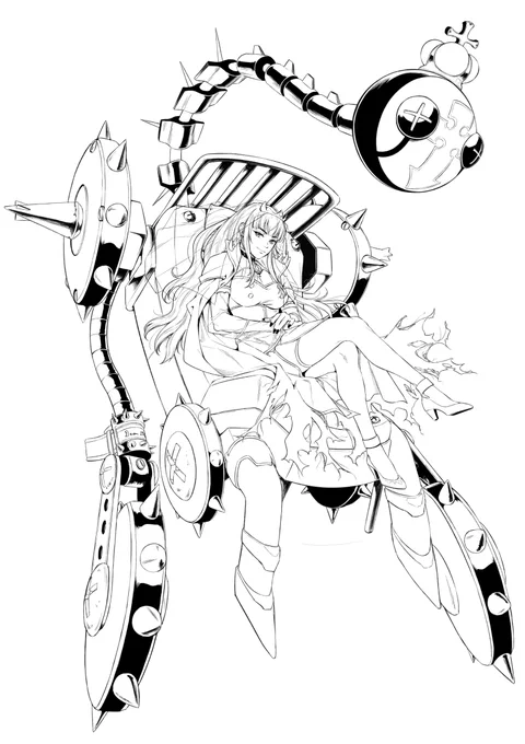 finally done with the lines... time to color! #callillust #hololive #guiltygear 