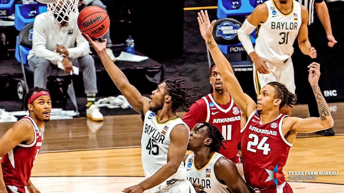 BaylorAthletics's tweet photo. 𝐅𝐈𝐍𝐀𝐋 𝐅𝐎𝐔𝐑! 🥳️

What a performance by @BaylorMBB to advance to its third Final Four in school history! 

#SicEm | @TXFBinsurance https://t.co/oFh1TFoFws