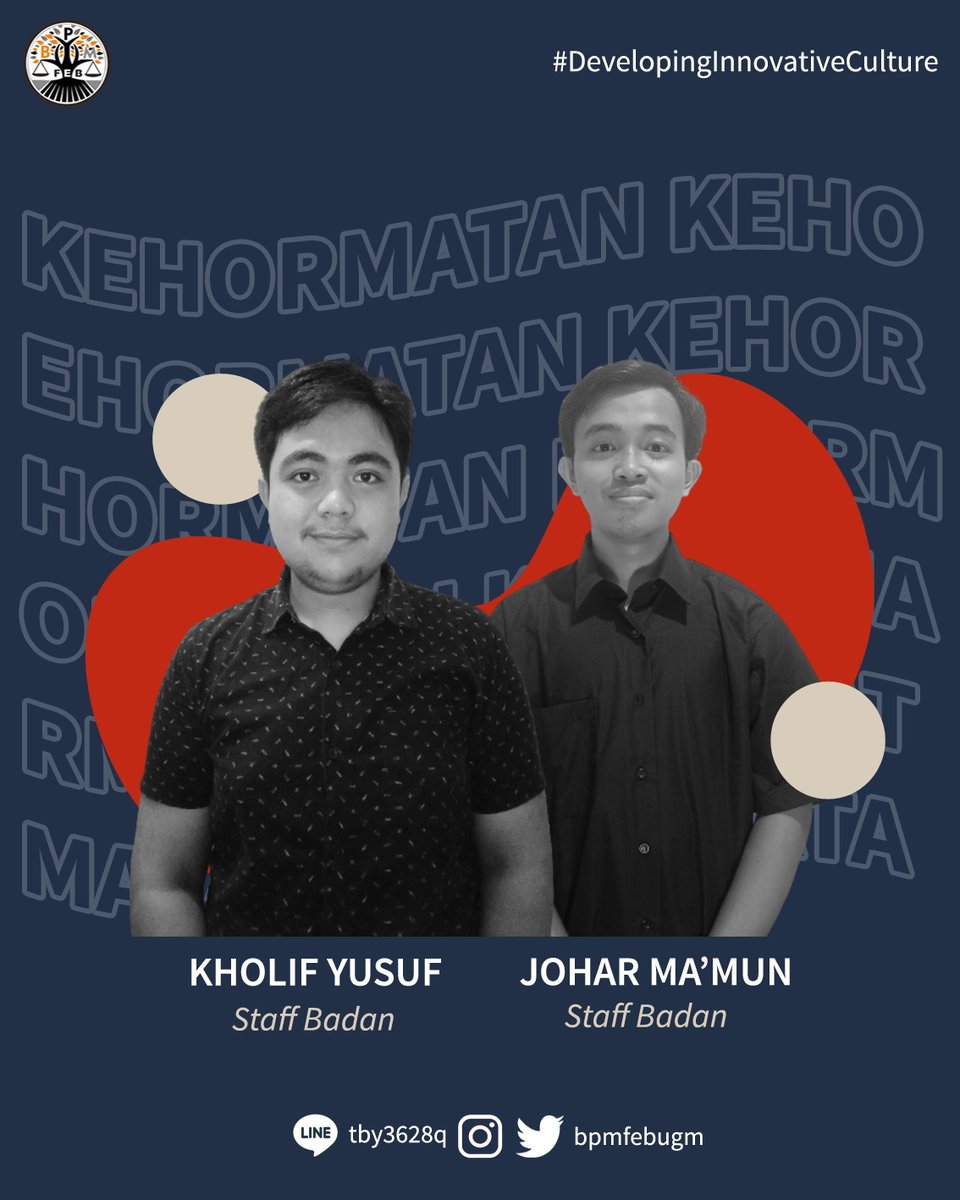 bpmfebugm's tweet photo. [GETTING TO KNOW: OUR STAFF 2021]

Halo, Keluarga FEB UGM👋🏼
Ingin tahu siapa sajakah staff dari Badan Kehormatan? Yuk, geser slide-nya👉🏼👉🏼

BPM FEB UGM 2021
#DevelopingInnovativeCulture
#VivaLegislativa https://t.co/Ozu08PlDzg