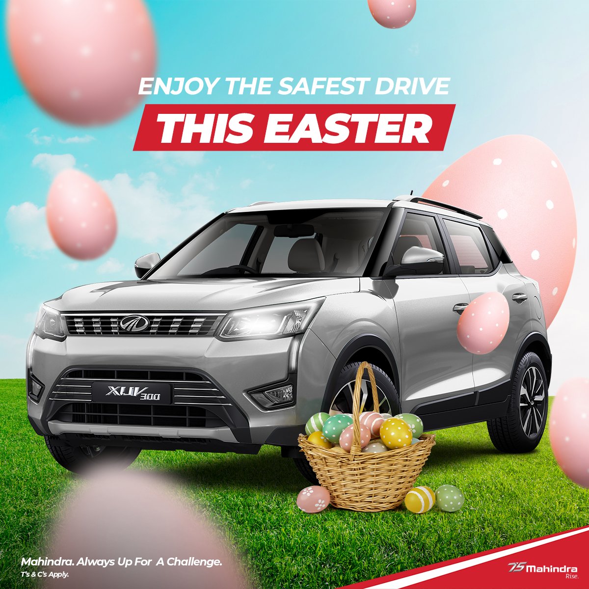 Mahindra_SA's tweet photo. The Mahindra South Africa team wishes you a safe and peaceful Easter! 🐰🐣🌷
Enjoy the safest drive in the 5-star GNCAP rated XUV300 and make safety the top priority for your family. #SafetyForAll #SafeMahindra #MahindraXUV300 #SaferCarsForAfrica #SaferCarsForSouthAfrica https://t.co/vk7XQSgxEk