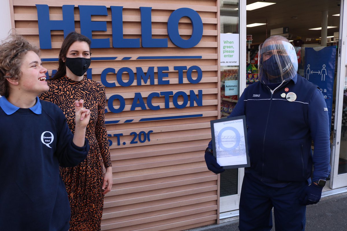 Queensmillscho1's tweet photo. Queensmill awarded their first Q-inclusive certificate to @Tesco Acton Vale. Always welcoming &amp; supporting our students to develop their independence when shopping, thank you! #AutismAcceptanceWeek #AutismAwarenessWeek @Autism @UNITEDinHF @w12together @LGfLIncludED @AnnaKennedy1 https://t.co/BlbuaylE4L