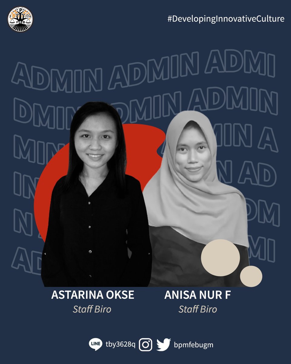 bpmfebugm's tweet photo. [GETTING TO KNOW: OUR STAFF 2021]

Halo, Keluarga FEB UGM👋🏼
Ingin tahu siapa sajakah staff dari Biro Administrasi? Yuk, geser slide-nya👉🏼👉🏼

BPM FEB UGM 2021
#DevelopingInnovativeCulture
#VivaLegislativa https://t.co/cl1DzmVU2b