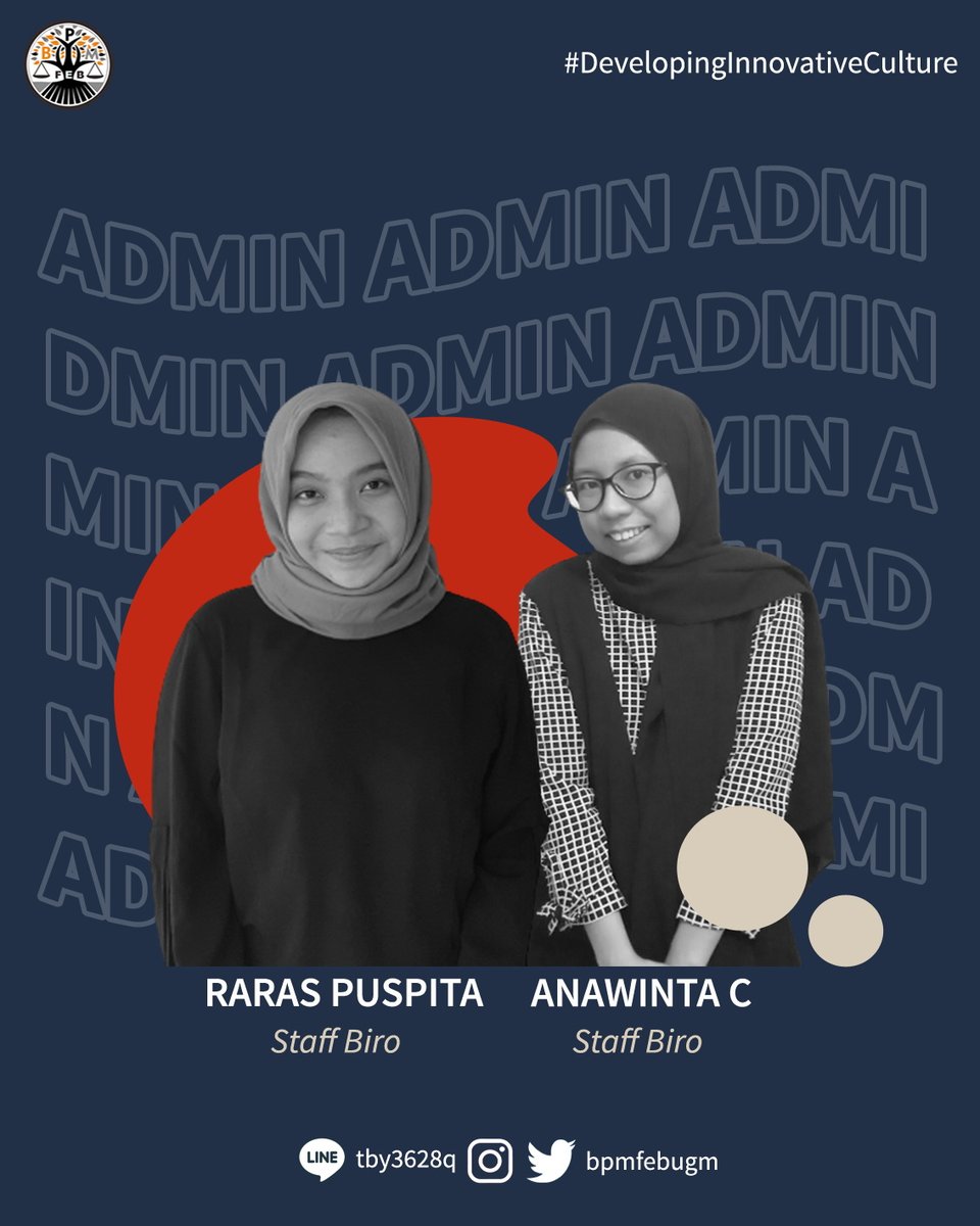 bpmfebugm's tweet photo. [GETTING TO KNOW: OUR STAFF 2021]

Halo, Keluarga FEB UGM👋🏼
Ingin tahu siapa sajakah staff dari Biro Administrasi? Yuk, geser slide-nya👉🏼👉🏼

BPM FEB UGM 2021
#DevelopingInnovativeCulture
#VivaLegislativa https://t.co/cl1DzmVU2b
