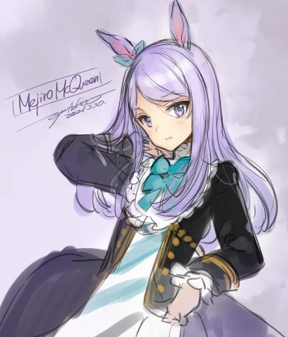 メジロマックイーンも好き。1秒で描いた 