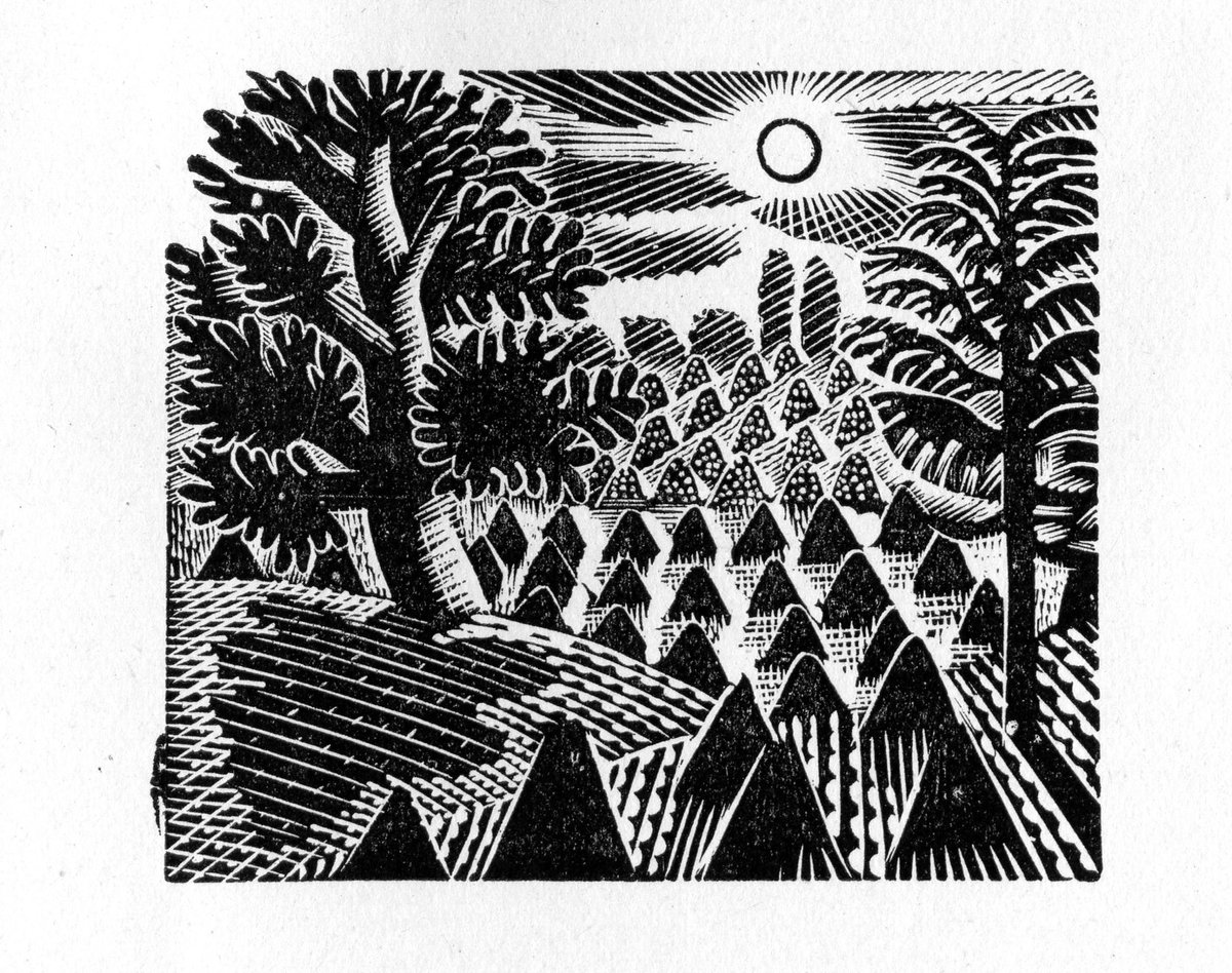 Ravilious1942's tweet image. The Light returns today for many of us - enjoy your sunshine, and it’s a good excuse to share this 1930s Ravilious wood-engraving.