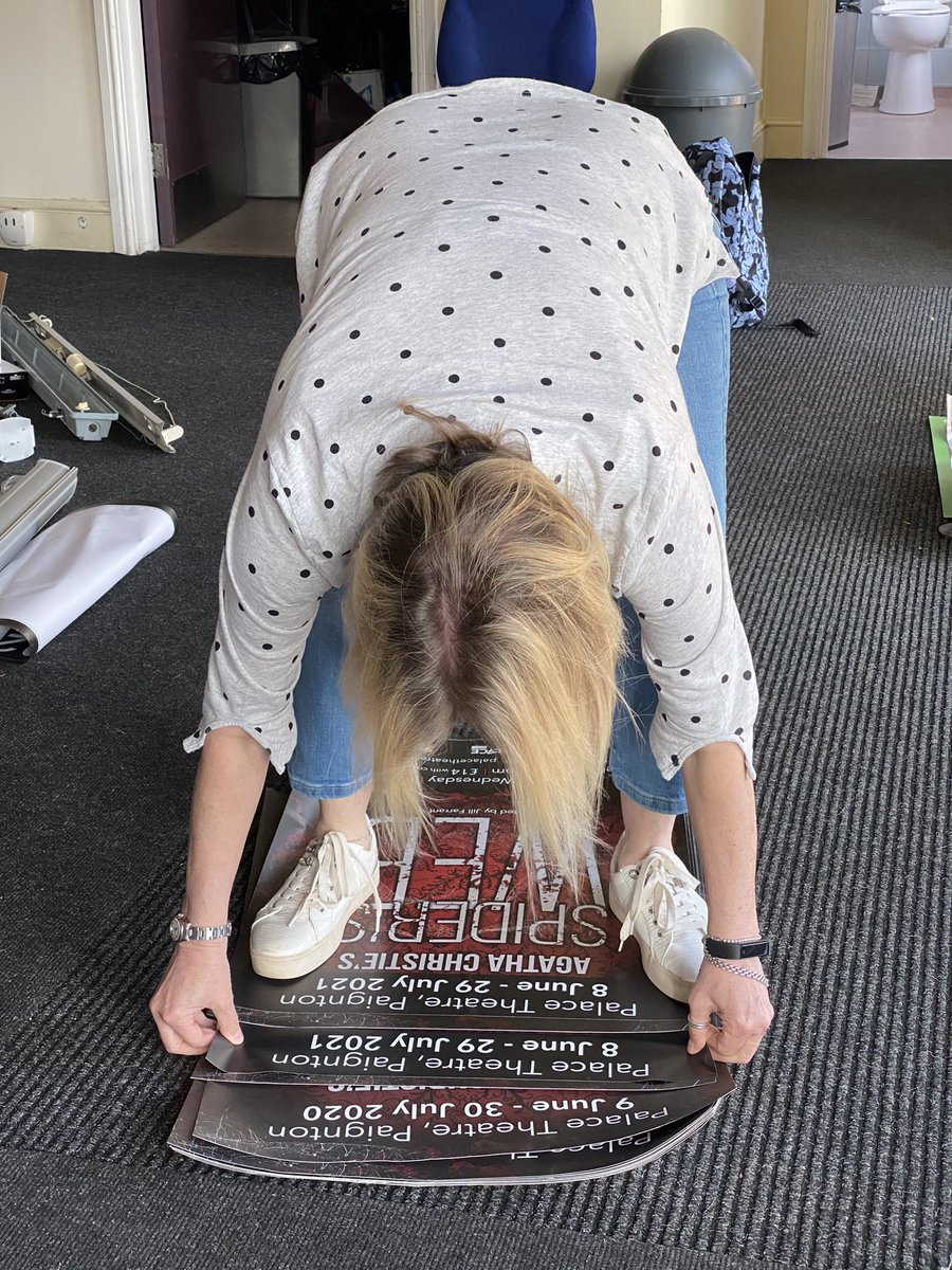 ThePalaceTech's tweet photo. Looking forward to meeting @TheatreBijou this morning to discuss their summer season of Spiders Web @Theatrepaignton Maureen busy updating the posters with the new dates... again!! #AgathaChristie https://t.co/tYF6RLM1Ct
