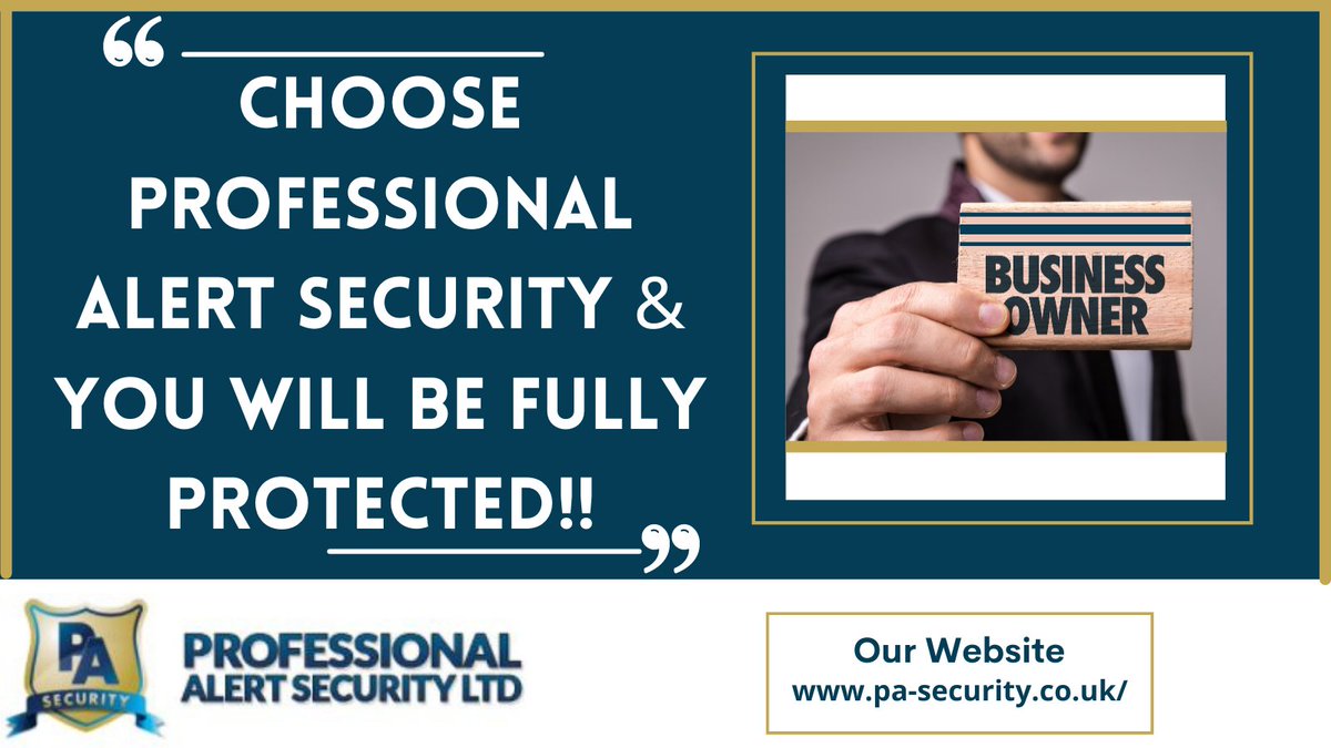 PASecurityLtd's tweet photo. ☑️Choose Professional Alert Security &amp; You will be Fully Protected ✅Keeping your business safe and secure is our priority➡️https://t.co/c1uYCN9Vvl

#security #Secure #business #businessnews #UK #UKGovernment #tuesdayvibe #Tuesday #protection #SecurityGuard https://t.co/i6UEL5XFeF