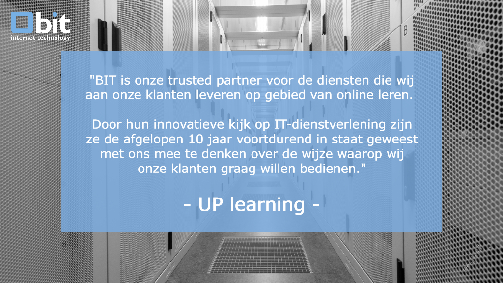 bitnl's tweet photo. 👏 ONZE KLANTEN | We hebben weer een aantal mooie namen van klanten aan onze digitale 'Wall of Fame' toegevoegd. Zoals bijvoorbeeld @UPlearning. Meer referenties vind je hier 👉 https://t.co/yx94Obavgi #uplearning #datacenter https://t.co/ktNrxLX3U9
