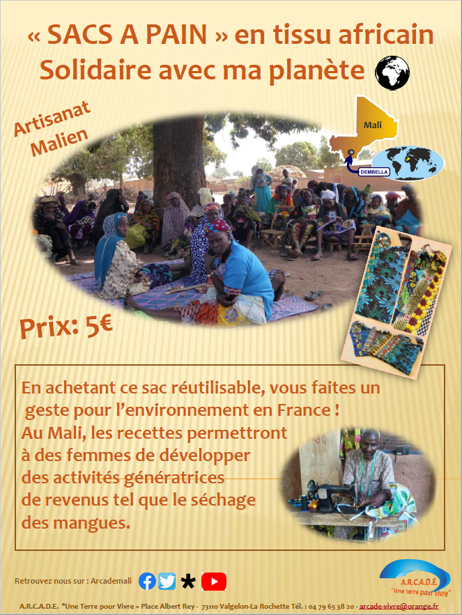 ArcadeTerre's tweet photo. Retrouvez à la Biocoop de Pontcharra les sacs à pains du #Mali ils sont soit long soit plus carré. Ils peuvent servir de #topbag à l'approche de l'été☀️
#zérodéchet #developpementdurable #impactpositif #réutilisable #environnement #projetdeveloppement #tissuafricain #Local https://t.co/ygCzes1mZD