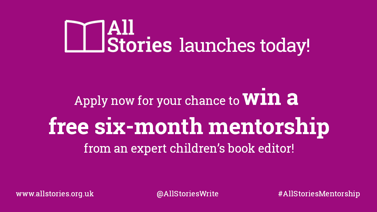 AllStoriesWrite's tweet photo. Are you an aspiring children’s/YA book writer? #AllStoriesMentorship could be for you! 

This is a unique opportunity – expert editors are offering 14 FREE mentorships to underrepresented writers unable to pay for support. 

Apply by 31/05 at https://t.co/1Jm0GRM1fR https://t.co/BWUxwelQaV