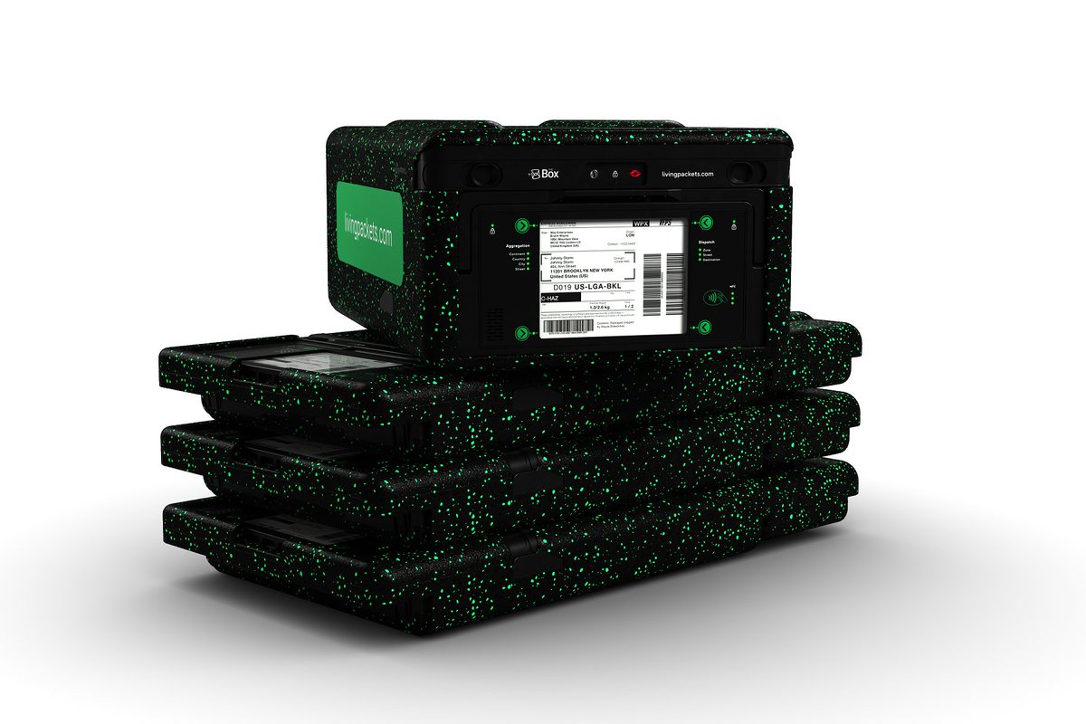 NXP's tweet photo. @LivingPackets reinvents #sustainable, reusable smart packing with THE BOX, a smart, connected packaging solution leveraged by our #edge processing technology to deliver a sustainable way to ship packages with #zerowaste: https://t.co/TvIdqzk6Ju
#EmpoweredEdge #logistics https://t.co/1cKuFqBIXZ