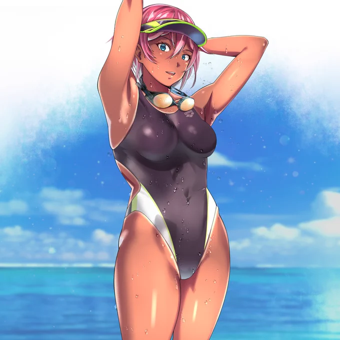 島津鉄甲さんの激カワ水泳部の先輩描かせて頂きました!
"色々"と見せつけてきやがる…🤔 https://t.co/Yx9suQfR2l 