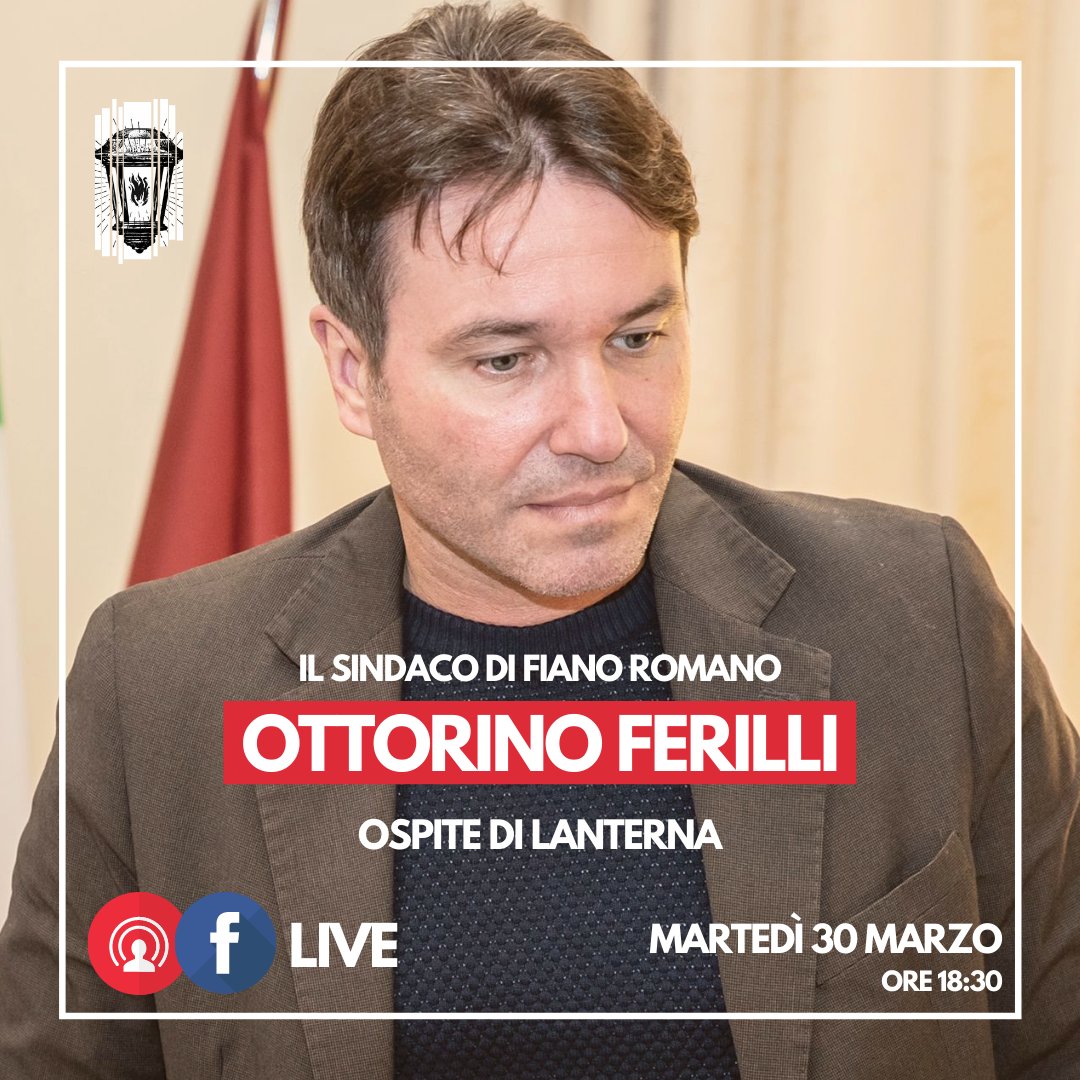 Lanternaweb's tweet photo. 📌 L'evento di oggi: "FIANO ROMANO E L'EMERGENZA COVID-19", durante il quale il nostro @domercoli intervisterà il sindaco di Fiano Romano @OttorinoFerilli.

🔴 Live dalle 18:30 sulla nostra pagina Facebook! https://t.co/QURWMV06NL