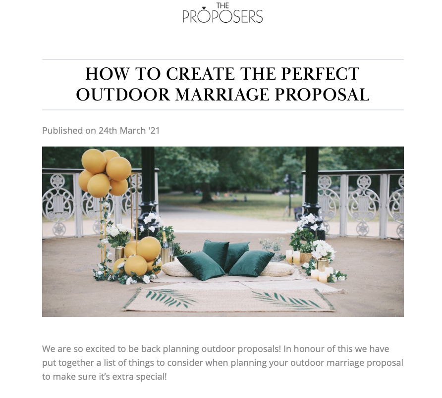HELLO SUN!☀️

Check out our new blog post on how to create the perfect outdoor proposal just in time for this gorgeous weather!!

#sunshine #proposal 

theproposers.co.uk/blog/how-to-cr…