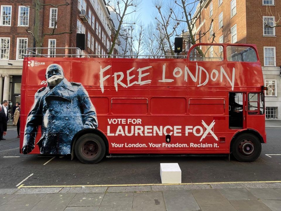GuidoFawkes's tweet image. Laurence Fox Battle Bus Launch order-order.com/2021/03/30/lau…