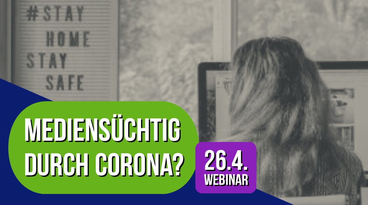 webcarehls's tweet photo. Mediensüchtig durch Corona? Unser kostenfreies Webinar am 26.4. ab 15 Uhr mit Patrick Durner. Mehr Infos und Anmeldung hier: https://t.co/A1Z6hpDcuX || #mediensucht #onlinesucht #internetsucht  #handysucht #homeoffice #CoronaVirusDE #COVID19de https://t.co/oKoOTorCnS