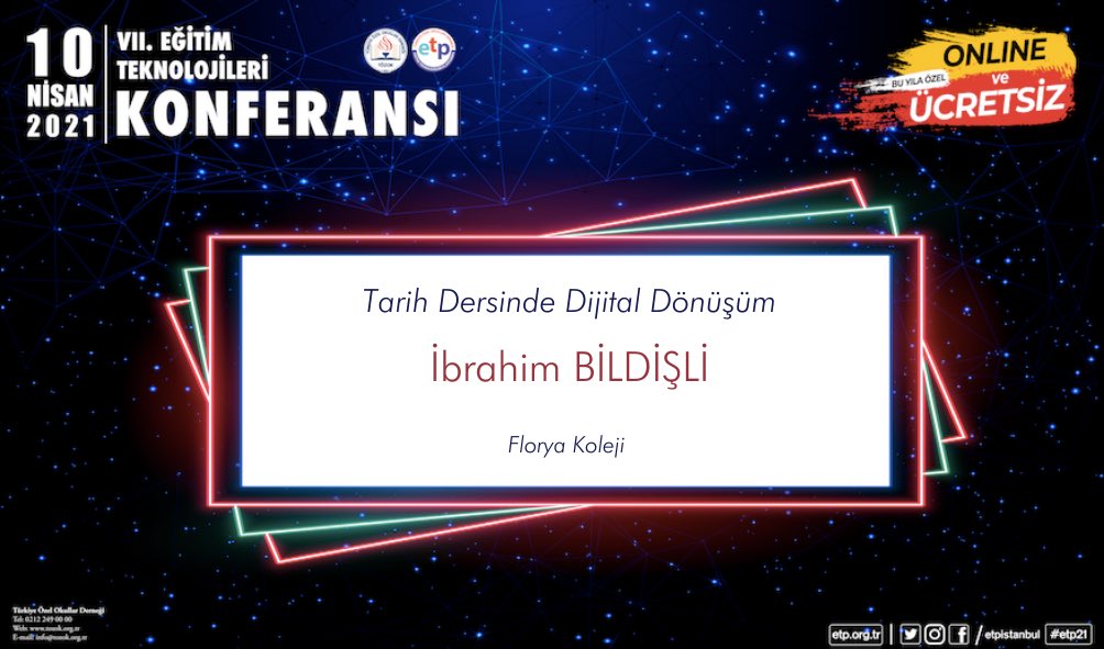 İbrahim BİLDİŞLİ  10 Nisan’da VII. Eğitim Teknolojileri Konferansında bizlerle #etp21 <a href="/ibrahimbildisli/">Ownerplus</a> <a href="/Floryakolej/">Florya Koleji</a>