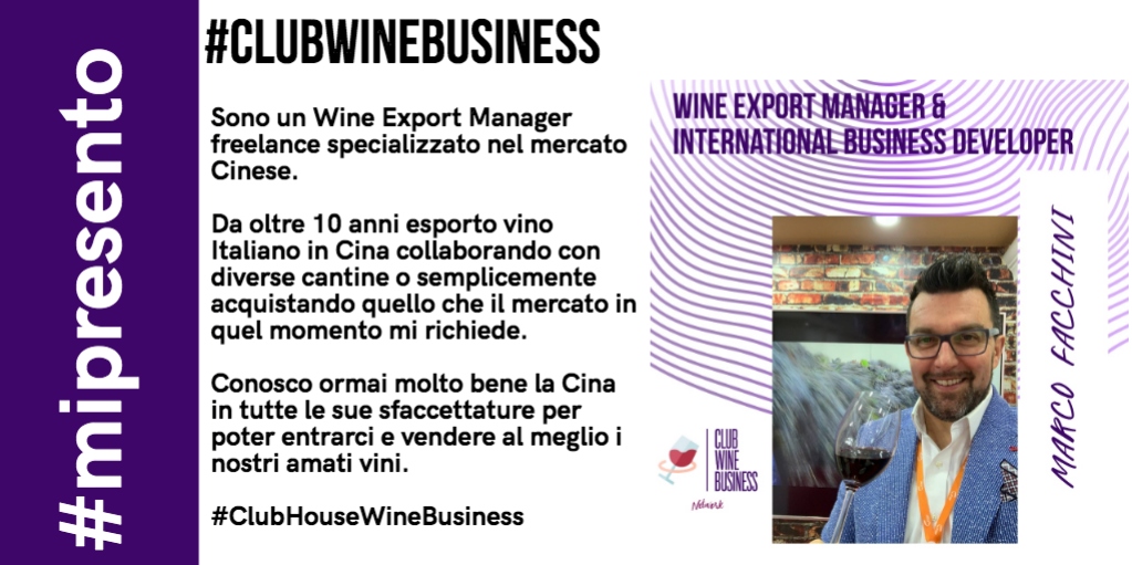 ClubWineBusine2's tweet photo. #MiPresento 

Club Wine Business è la prima rete di professionisti e imprese nata su #Clubhouse del #winebusiness. Ogni giorno presenteremo i professionisti che hanno aderito al progetto #staytuned #project 
Oggi conosciamo MARCO FACCHINI
@RominaSodano @ClarettaBlu https://t.co/jZ10Uqt7mO