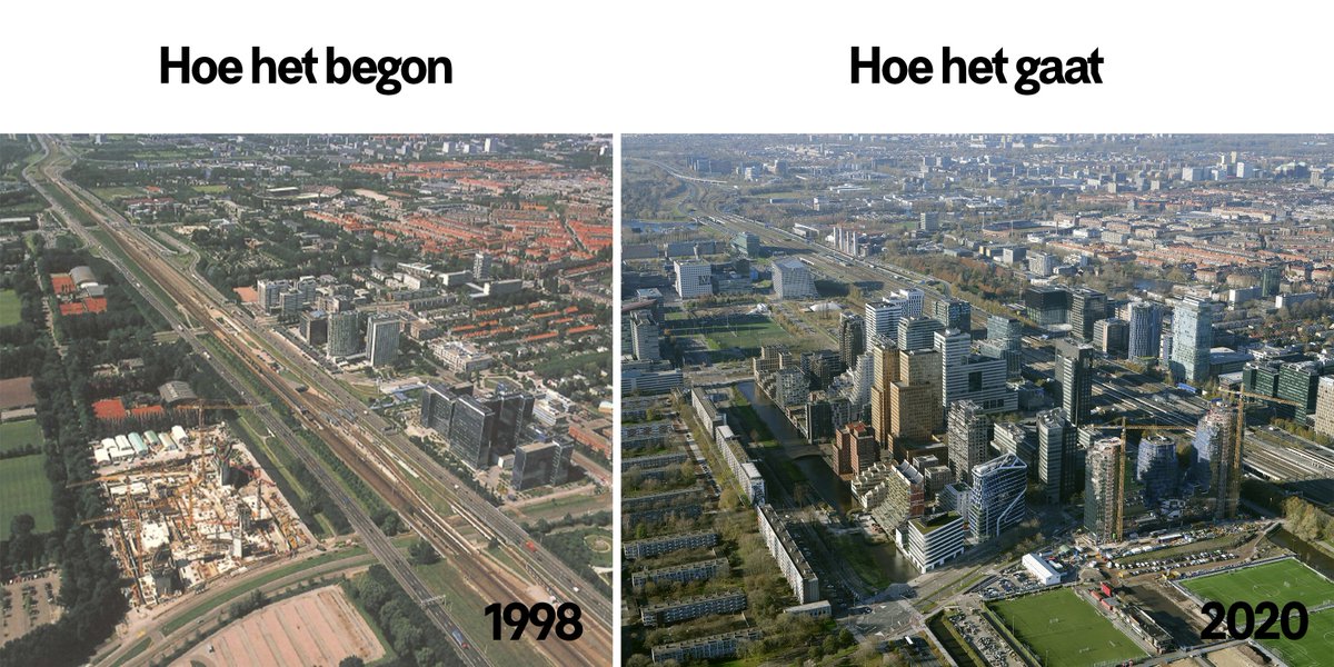 ZuidasAmsterdam's tweet photo. In 1998 stelde de gemeenteraad het #Masterplan #Zuidas vast, dat tot doel had om #Zuidas over een periode van 30 tot 40 jaar te ontwikkelen tot een internationale toplocatie voor werken en wonen. #hoehetbegon #hoehetgaat https://t.co/5jd3XOJlcd