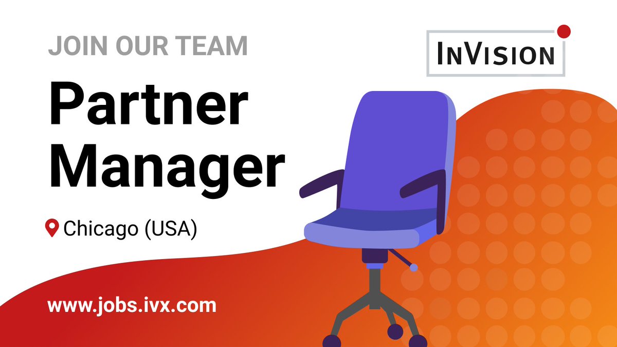 InVisionDE's tweet photo. We're looking for a #PartnerManager for our B2B SaaS products. 
Join our team in #Chicago (USA)!
Sounds interesting? Or do you know anyone who would be interested?
Go to https://t.co/RRdV1uPBhB to read all about this job offer!
#Jobs #JoinOurTeam #GreatPlaceToWork #WeAreHiring https://t.co/Jd4Ht2gRUB