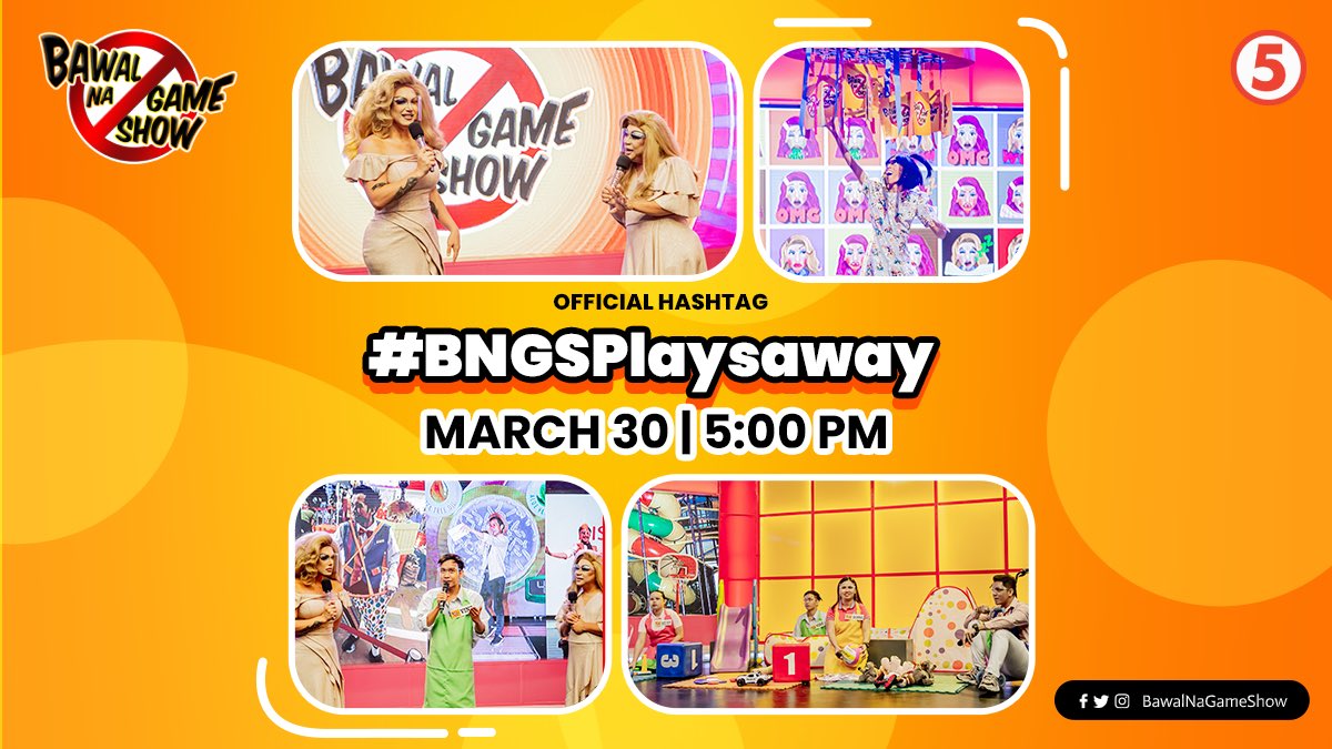 This is it, mga BF! ☀️

Full support na para sa huling episode ng #BawalNaGameShow! Samahan ang Ghorl twins for the last time at gamitin ang official hashtag na #BNGSPlaysaway para suportahan ang mga pasaway ngayong hapon!