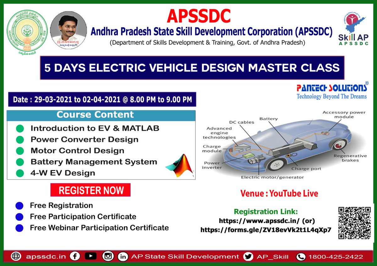 AP_Skill's tweet photo. @AP_Skill in Collaboration with @pantechsolution 
Conducting a free Training on #ElectricVehicleDesign
APSSDC Live Updates Join Telegram Link : https://t.co/pQqK6ZrrwD
#HappyLearning #eLearning #SkillAP #ESkillAp https://t.co/6EG1v9sWAx