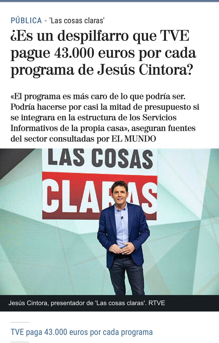 Pregunta respondida. 43.000 €/programa. Cada día laborable. Cerca de 1 M€/mes. Desde mediados de noviembre. Unos 4 M€ de nuestros impuestos nos ha costado ya esta basura de programa que “dirige” el “periodista” <a href="/JesusCintora/">Jesús Cintora</a>.

Vaya despilfarro el Zendal. 

#ayusodimisión
