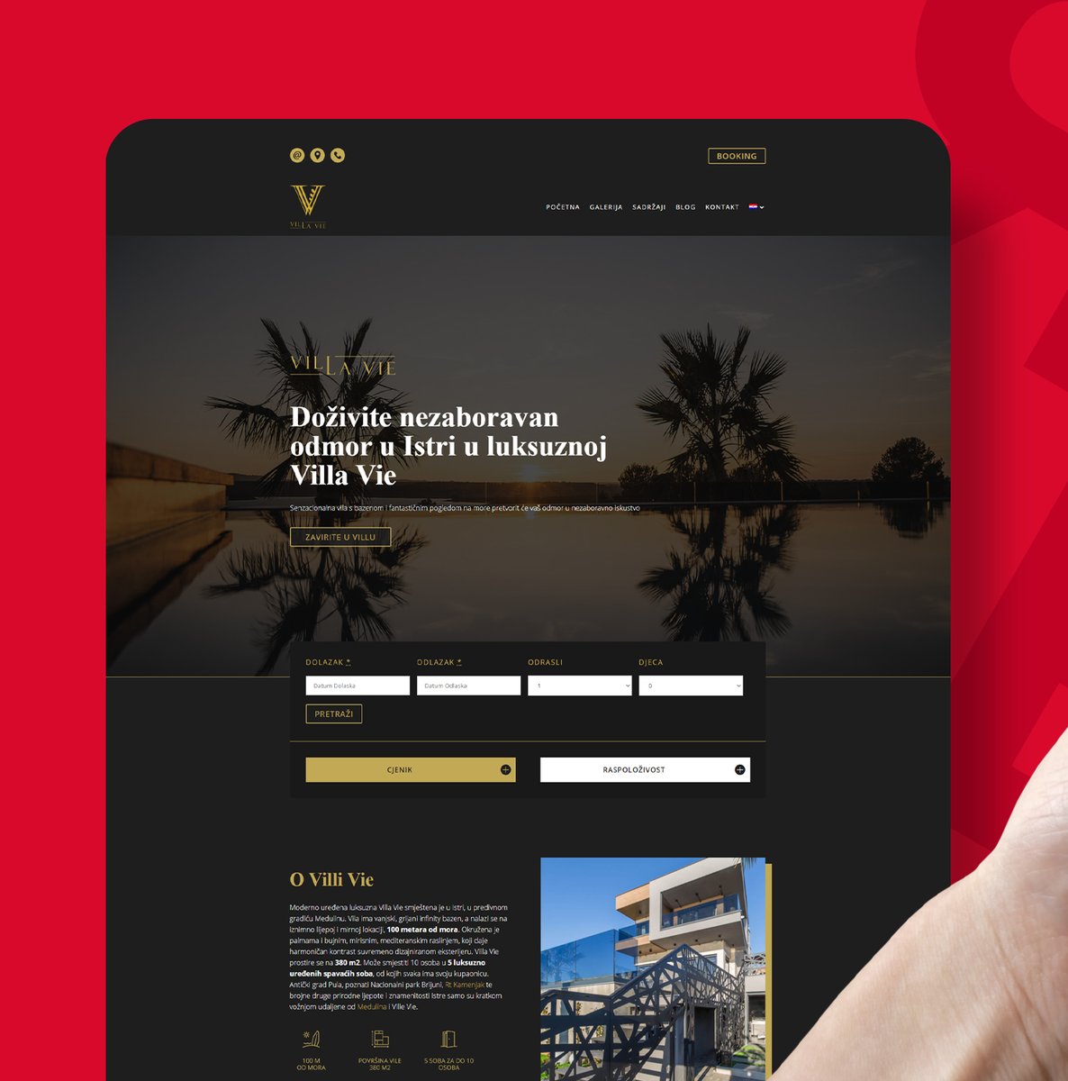 _RedBrick_'s tweet photo. One of our latest web design projects for luxurious Villa Vie in Croatia. 🎈🎈 https://t.co/ZGVCNCyyOz