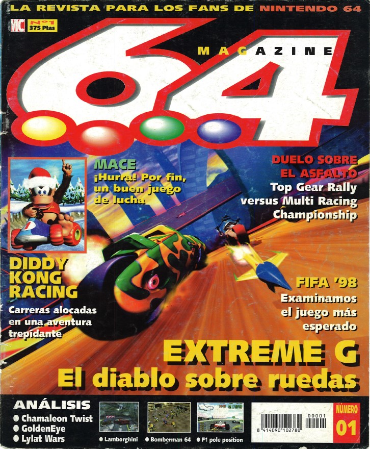 chon27's tweet photo. #Magazine64 España Nº 1
Mucho juego de carreras en portada.
Extreme G, Diddy Kong Racing, FIFA 98, Mace: The dark Age, GoldenEye, Lylat Wars, Chameleon Twist... https://t.co/1iu8gcbxi4