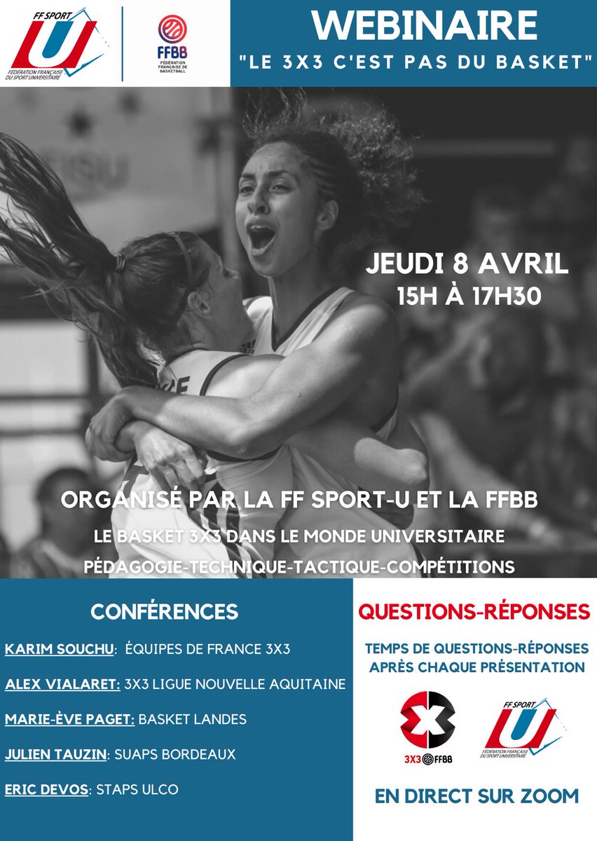 SportUHDF's tweet photo. 📌 SAVE THE DATE 📌 
BASKET 3X3 🏀⛹️‍♀️⛹️‍♂️
@FFSportU @ffbasketball @3x3Ffbb @HDFbasketball @AsUlco https://t.co/G3j7ppu8ia