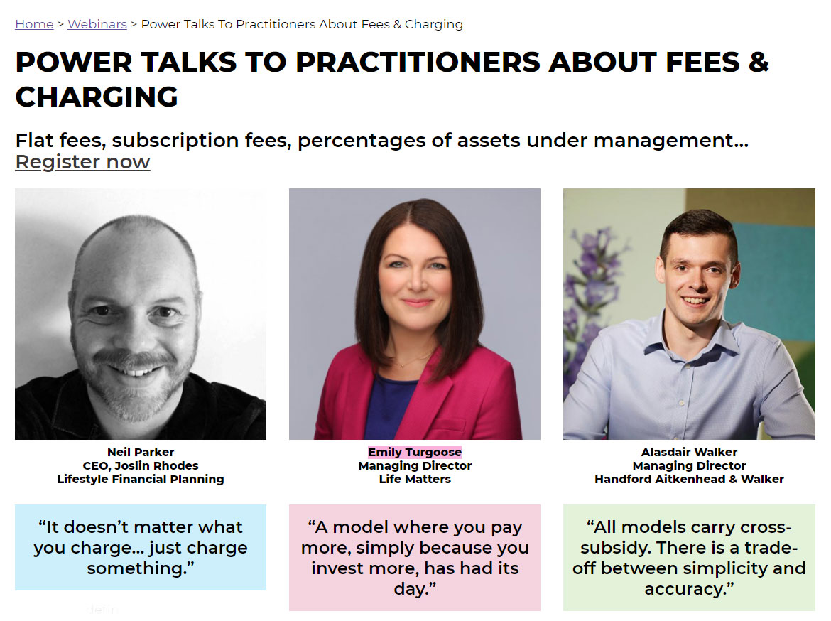 There's still time to register for tomorrow's #PFSPower webinar on fees and charging, with Neil Parker, <a href="/Emily_LifeMatFP/">Emily Turgoose</a> &amp; @financialwalker, find out more: pfspower.org/webinars/power…