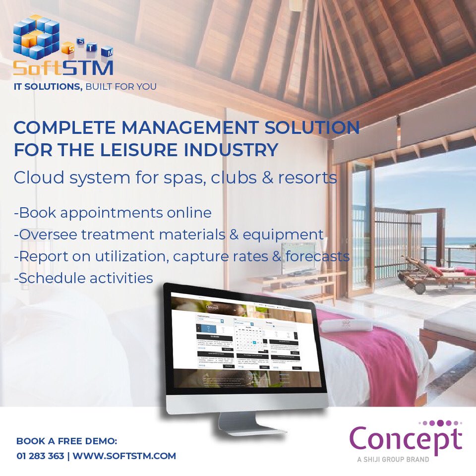 SOFTSTM's tweet image. Concept is a leading reservation management software that includes solutions to manage every aspect of your Spa, Club &amp;amp; resort

📲 01283363 to schedule a free demo or for more info

#software #spa #hotel #golfclub #resort #hospitality #hotel #management #Lebanon #it #solutions