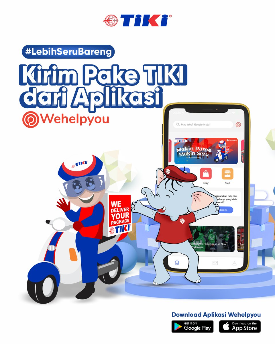 IdTiki's tweet photo. Udah pada download aplikasi #Wehelpyou belom nih Sobat?

Kalo udah, terus kamu mau kirim paket gak usah repot lagi, kan udah ada TIKI di aplikasi #Wehelpyou :).

#SemangatLebihBaik #PakeTIKIAja #MakePeopleHappy #TIKIID #LebihSeruBareng https://t.co/X6jX9mHjFG