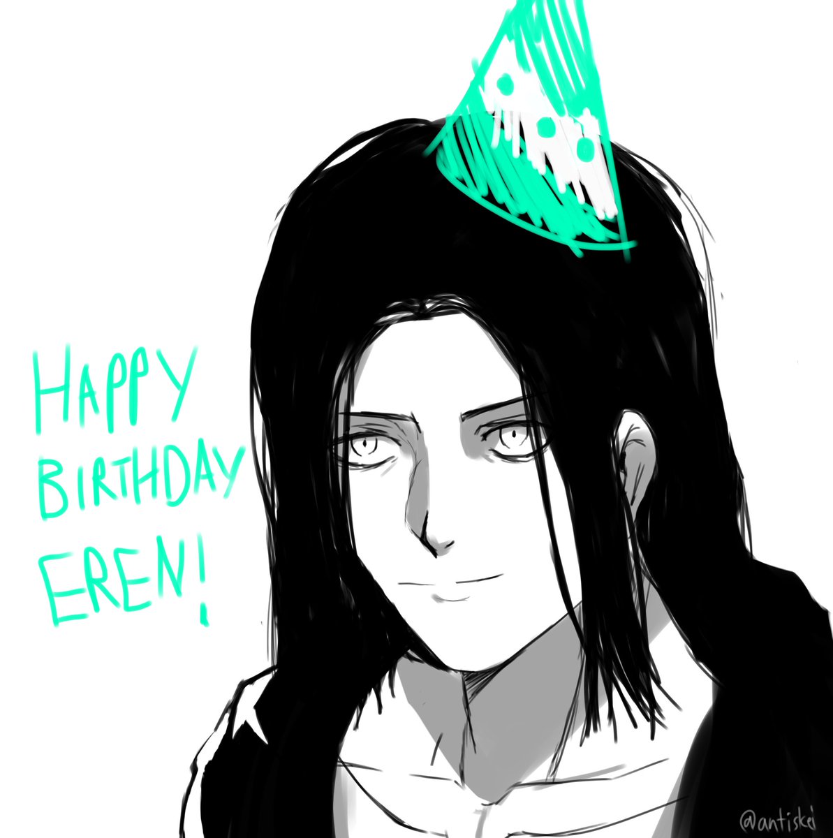 Antiskei's tweet photo. Happy birthday to one of the greatest mcs ever: Eren Jaeger! 
Just a quick sketch :)
#ErenJaeger #エレン・イェーガー生誕祭2021 https://t.co/DZ2DIm9DCV