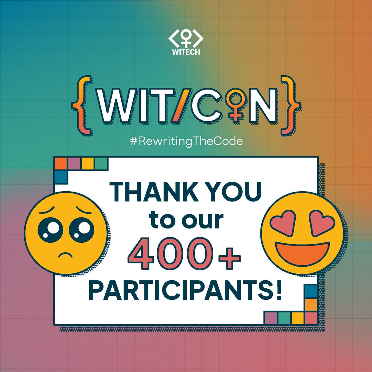 witechorg's tweet photo. That's a wrap for our first ever online WiTCon! 🗣

We'd like to thank our amazing speakers for sharing their knowledge and our over 400 attendees who celebrated women's month with us! 👩🏻‍💻🧑🏻‍💻💜

#RewritingTheCode https://t.co/G4dKAcBDE7