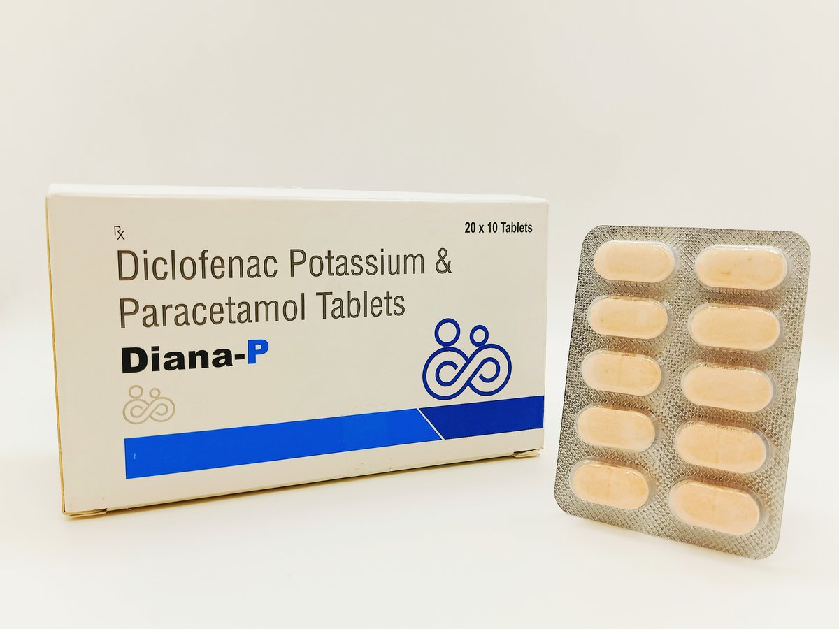 Delwispharma's tweet photo. Diana-P 
Diclofenac Potassium &amp; Paracetamol Tablets
#destalifesciences #PERACETAMOL #healthcare #pharma #health #desta #potassium #Tablets #PCDPharmaFranchise #health https://t.co/WBkt6Po5nF