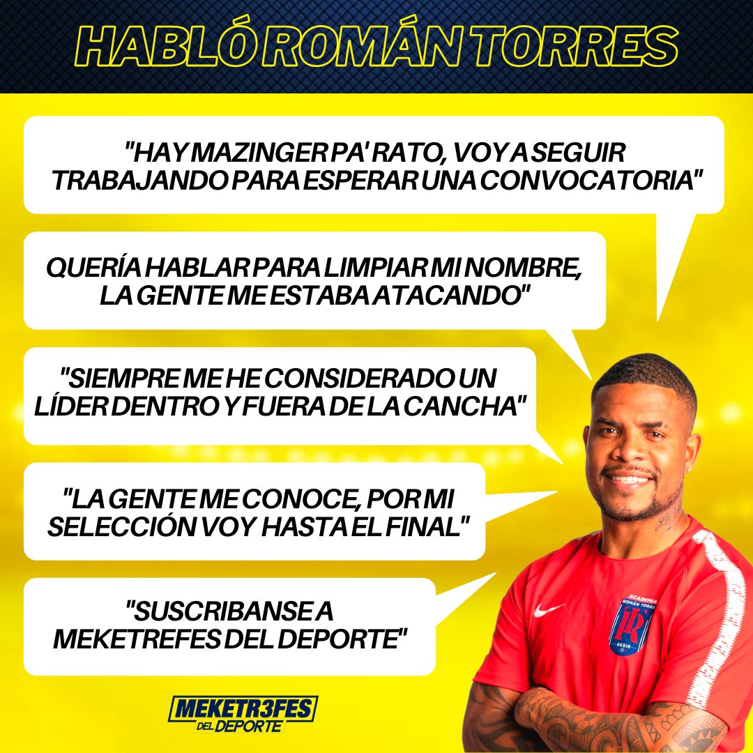SportMeketrefes's tweet photo. #RomanTorres
El capi habló, fue claro y contundente con sus declaraciones.
#MeketrefesDelDeporte https://t.co/mTN5dolm8o