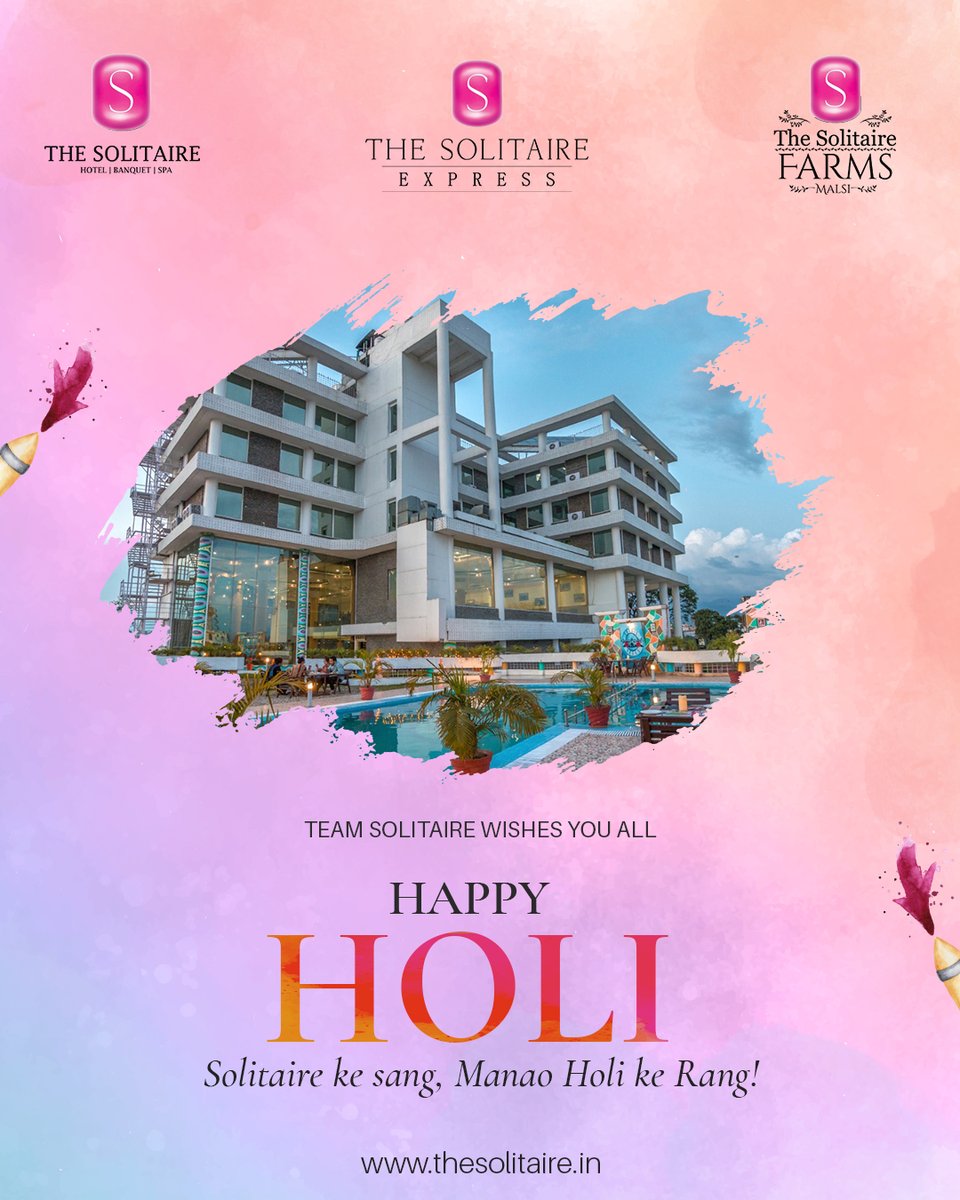 TheSolitaireDDN's tweet photo. #TheSolitaire wishes you all Happy Holi!
Let the colours of Holi bring cheer and happiness to your life.
.
.
.
For any information, you can call us at +91-8650002063, +91-8650002072
https://t.co/Bnk1OcfTjD
.

#besthotel #hospitality #hotel #luxuryhotel
#dehradun_diaries https://t.co/L70Ln9oL5D