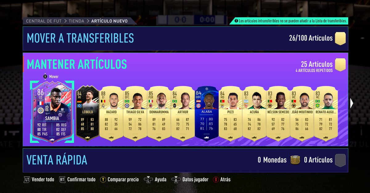 UmaUT1's tweet photo. Sobre de mejora 25 x82+

No me puedo quejar.

#fifa21 #futbrithday #ultimateteam https://t.co/JY9GEcVLB7