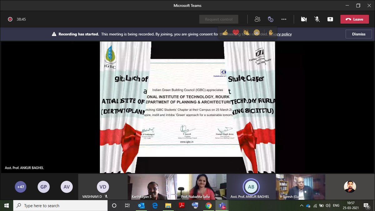 IGBConline's tweet photo. Launch of IGBC's 274th Student Chapter held virtually at @nitrourkela (Department of Planning & Architecture) on 25 March 2021.
#NITRourkela #IGBCStudentChapter #Architecture #Planning #GreenBuildings #EducationProgramme #Sustainability #Ecology #Technology https://t.co/wYRurAX6PT