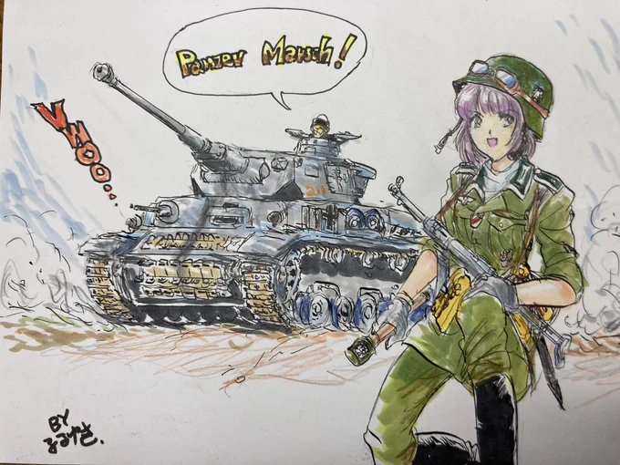 ガルパン版深夜のお絵描き運営さんがお休みされるので、これから少し違う方向性で絵を描くかというと全然そんなことなくて、従来通りバラバラな感じでツイートするでしょうから今後もよろしくお願いします。 