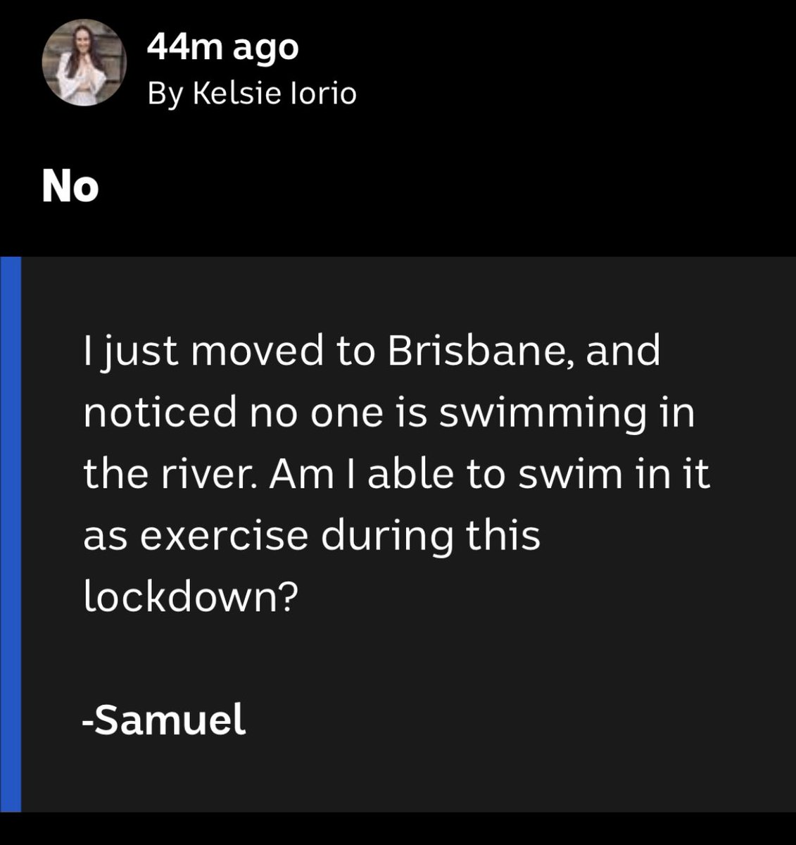 GOLD 😂💀 #brisbanelockdown <a href="/abcnews/">ABC News</a>